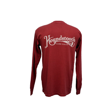Houndstooth Crimson Logo Long Sleeve